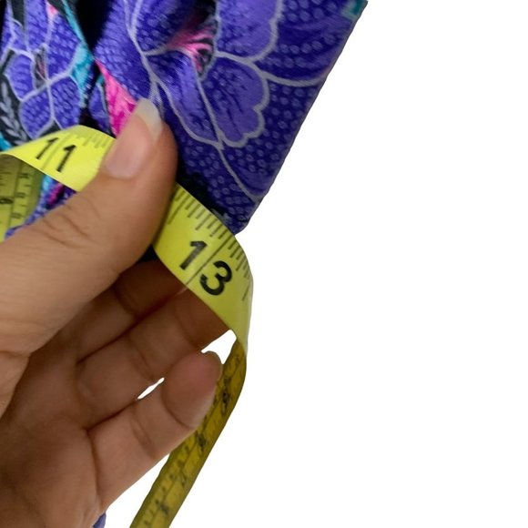 Vintage 90s Jewel Tone Button Up Floral Print Sheath Dress Small - Picture 8 of 12